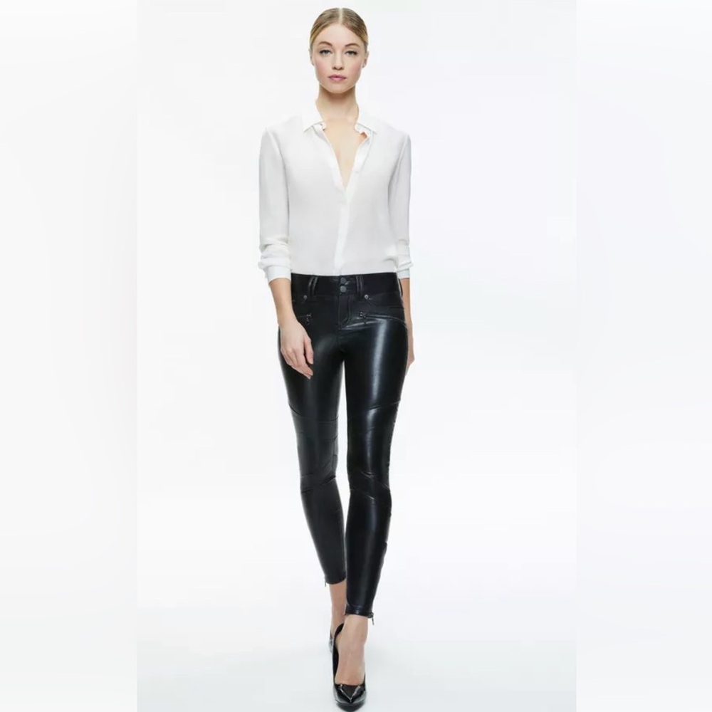 Alice + Olivia Black Leather Leggings